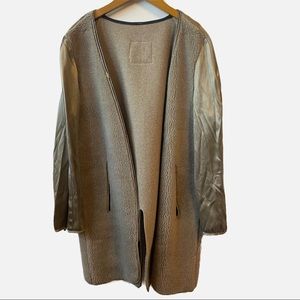 London Fog Faux Fur Sherpa Coat Antique Gold